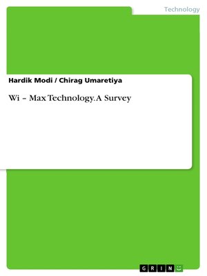 cover image of Wi – Max Technology. a Survey